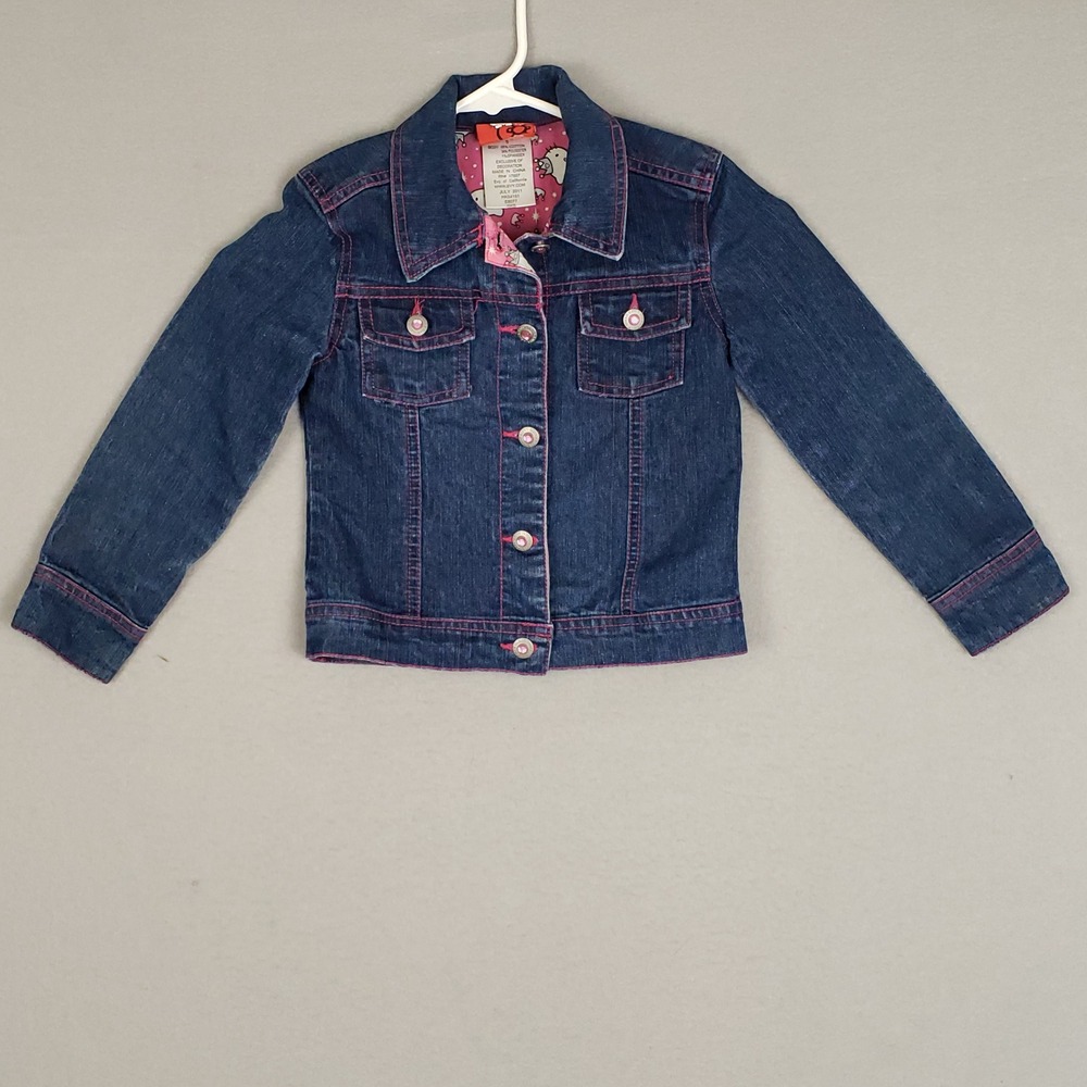Sanrio Hello Kitty Kids Size 5 Bedazzled‎ Jean Jacket Retro Anime Gamer Girl